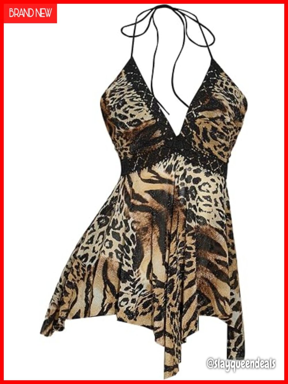 Women's High Stretch Halter Neck Tank Top Asymmetrical Mesh Sheer Backless Rave